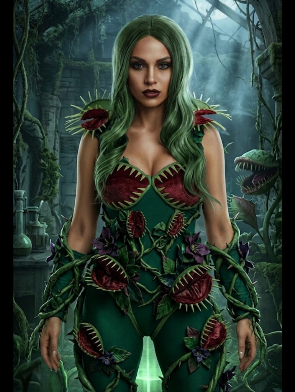 NEW 24" Long Tonal Green wig costume cosplay dress up